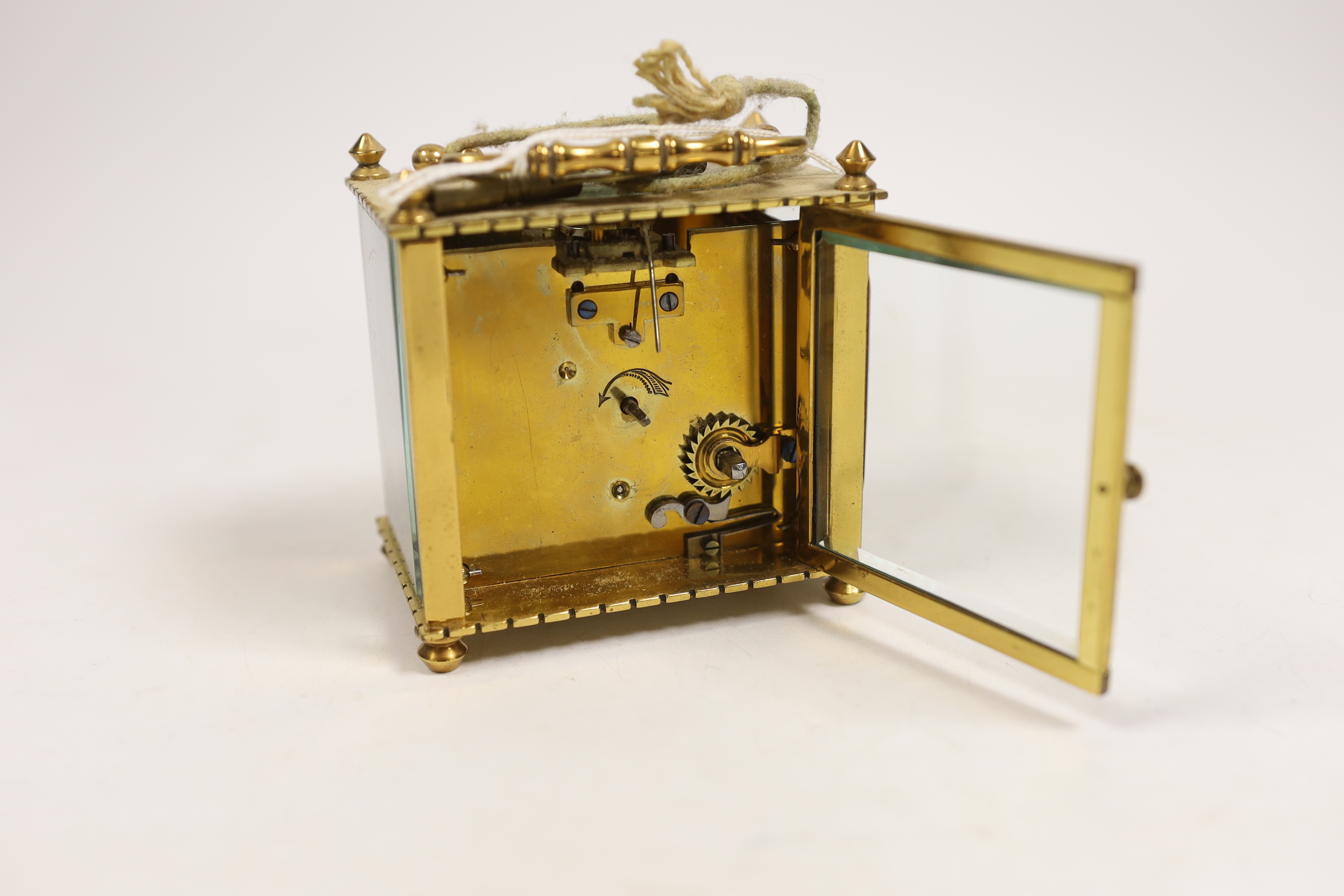 A brass carriage timepiece, 9cm